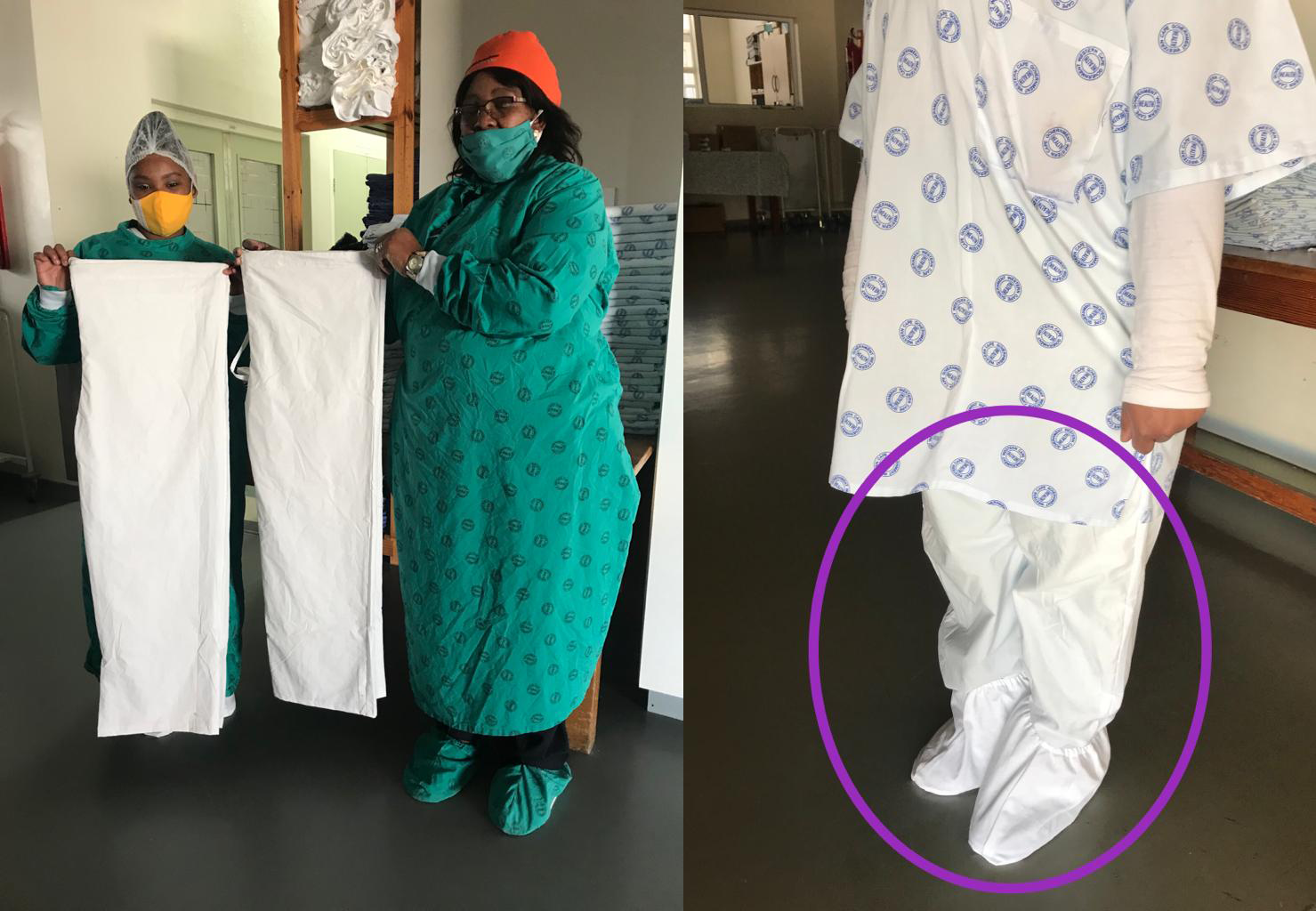 Donation of linen from Fancourt used for personal protective clothing for hospital staff and #masks4george
